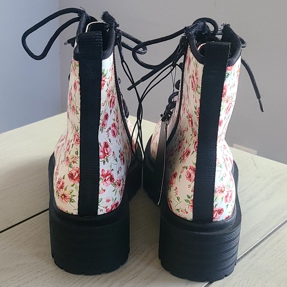 Pink Flower Forever21 Combat Boots - Picture 3 of 9